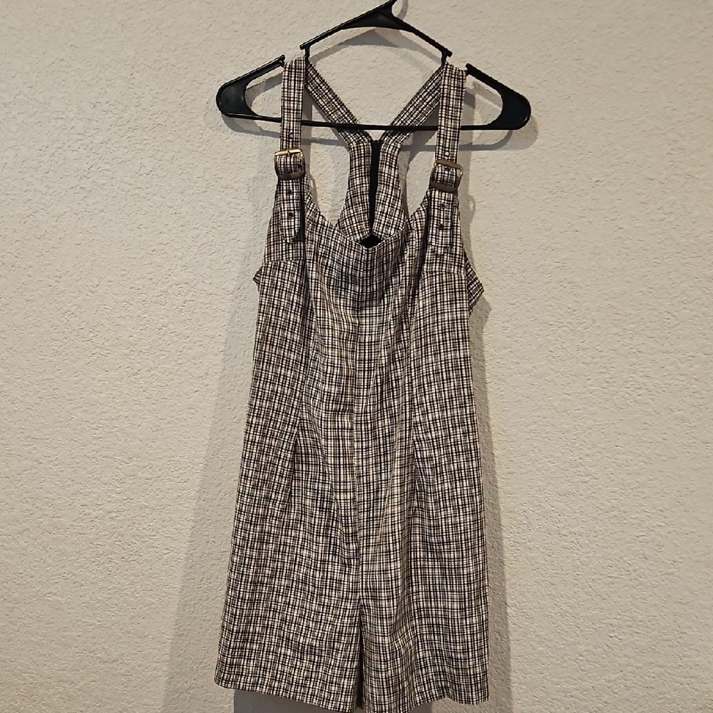 Vintage Born In American Plaid Romper 11/12 Made In U.s.a.